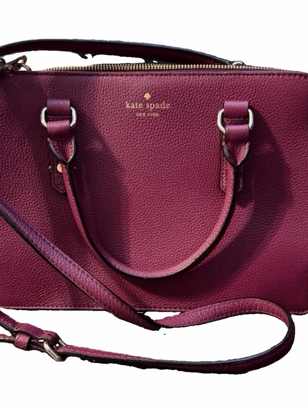 kate spade Pebbled Leather Satchel - Plum
